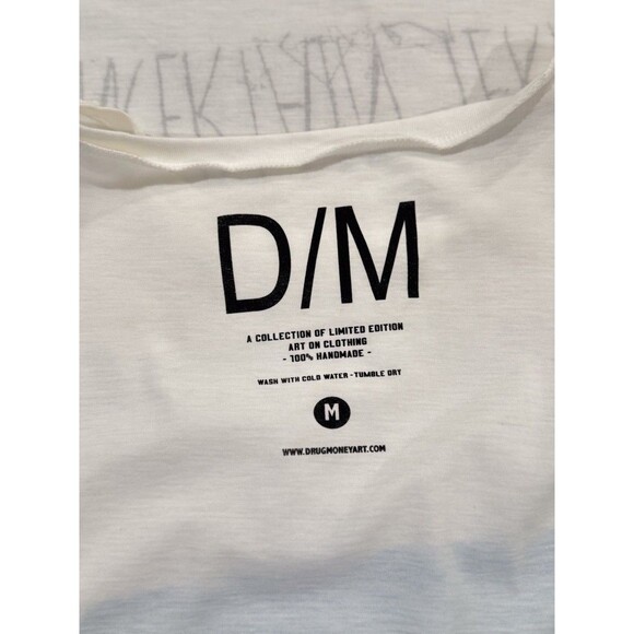 D/M Mens T Shirt White Graphic Print Limited Edition Art Short Sleeve Tee Medium - Picture 8 of 10